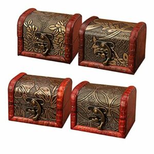 Osuter 4PCS Cofre del Tesoro de Madera Decorativas Joyero V…
