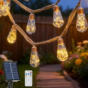 Pavlleen Cadena de luces solares para exteriores, con 16 bo…