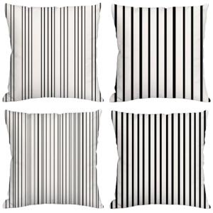 En Beige Negro Cojines Exterior Impermeable Lino Fundas Coj…
