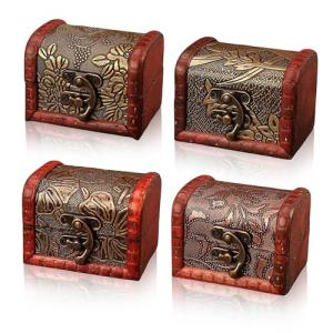 Lwtsrp 4 Piezas Vintage Cofre Del Tesoro, Mini de Cofre del…