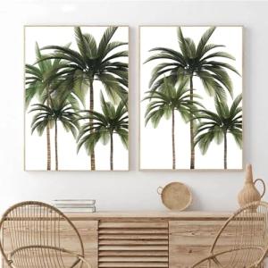 XIAOYIWIN Póster e impresiones de palmeras en la playa, pin…