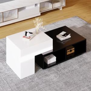 Moimhear Mesa de centro combinada con función de elevación,…