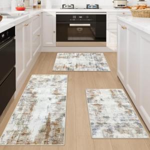 Famibay Juego de 3 alfombrillas de cocina antideslizantes y…
