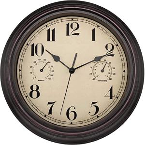 Foxtop Reloj de Pared para Interior y Exterior, silencioso,…