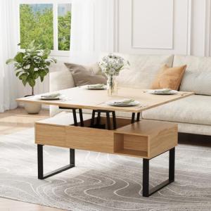 VOWNER Mesa de Centro de Altura Ajustable, Mesa de Salón Mu…