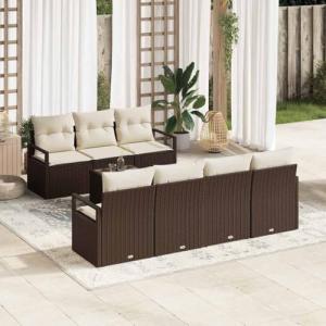 vidaXL Set de Sofás Modulares para Exterior con Cojines en…