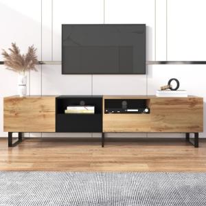 Mueble de TV de 190 cm, mueble bajo para TV de hasta 85 pul…