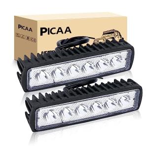 PICAA Mini Foco de trabajo 2PCS 6 pulgadas 18W LED Spot Tra…