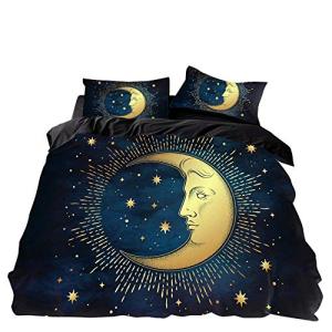 Chickwin Juego de Ropa de Cama de 4 Piezas, 3D Luna mágica…