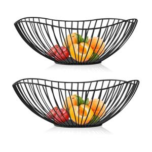 Jcakes 2 Frutero De Alambre De Metal, Cesta De Frutas,Cesta…