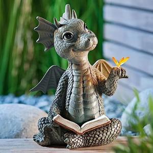 Guidre Escultura Decorativa de dragón,Adornos de Jardin Dec…