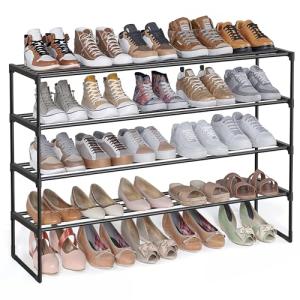 SONGMICS Zapatero de 4 Niveles, Zapatero de Metal, Organiza…