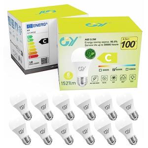 GY 9.5W Bombillas Led E27 4000K Luz Neutra, 1521 Lúmenes, N…