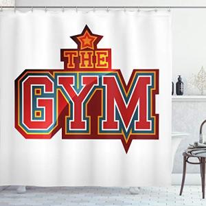 ABAKUHAUS Aptitud Cortina de Baño, Vibrante Gimnasio Signo…