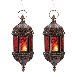 Nuptio Linterna Vela Marroquí Candelabros Colgantes para Ve…