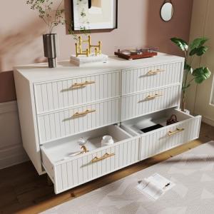 Aparador Blanco Elegante Y Moderno con 2 Puertas, 3 Cajones…