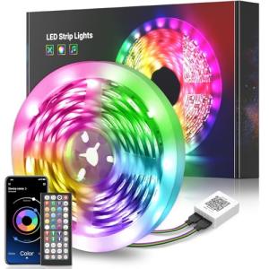 Mexllex Luces LED 20M, RGB Música Bluetooth Luces Led Habit…