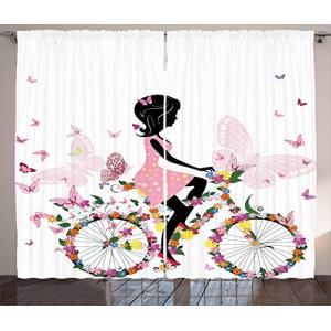 ABAKUHAUS Bicicleta Cortinas, Niña de Las Flores de Las Mar…