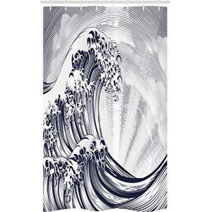 ABAKUHAUS Hokusai Cortina para baño, Las Ondas orientales j…
