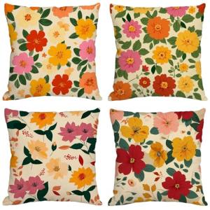 Fundas Cojines 80x80 cm Juego de 4 Beige Cojines Exterior I…