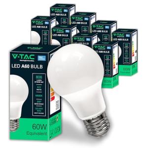 V-TAC 10x Bombillas LED E27 - [ Alta Eficiencia 8,5W ] - A6…