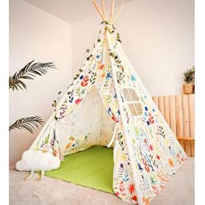 NUBUNI Tienda Tipi Infantil Flowers | Tipi para Niños | Tip…