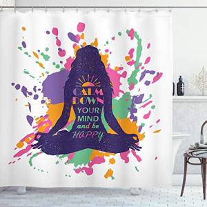 ABAKUHAUS Moderno Cortina de Baño, Palabras Felices Calma,…