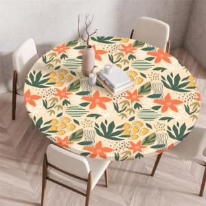 Chickwin Mantel Redondo Antimanchas con Bordes Elástica, Es…