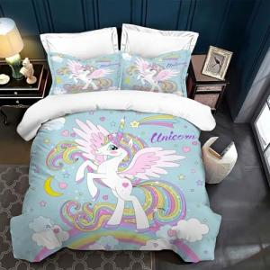TSOPEFI Juego de ropa de cama de unicornio rosa para niña,…
