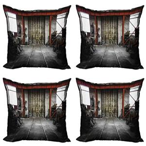ABAKUHAUS Industrial Set de 4 Fundas para Cojín, oxidada de…