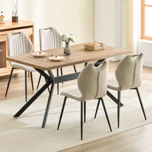 LEWE Mesa de Comedor Rectangular con 4 Sillas, 140 X 80 X 7…