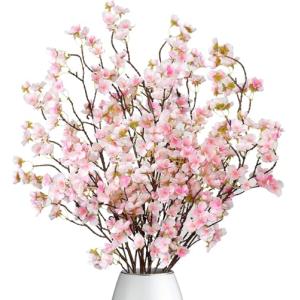 Dremisland 4 Piezas Flores de Cerezo Artificiales Ramas Flo…
