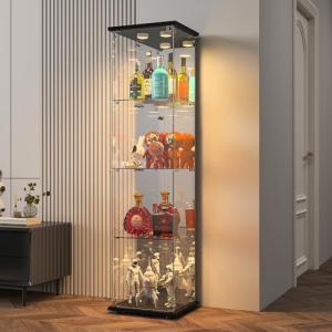 Vitrina de Cristal LED 164x42.5x36.5cm,Vitrina Expositora p…