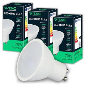 V-TAC 3x Bombillas LED GU10 - Alta Luminosidad 10W (Equival…