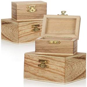 com-four® - Caja de madera con tapa (4 unidades, caja de ma…