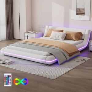 Racxily Cama de matrimonio de 140 x 200 cm, estructura de c…