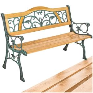 TecTake® Banco de Jardín Exterior, Madera Lacada y Hierro F…