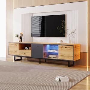 Fofetbfo 190 cm Mueble para TV, banco de TV con puertas y c…