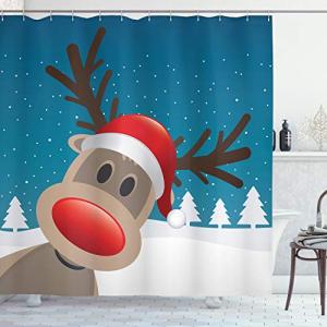 ABAKUHAUS Navidad Cortina de Baño, Noel Diversión del Cuart…