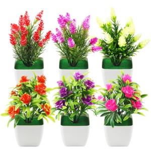 JINXIAN 6 Piezas Plantas Artificiales Decorativas Planta Ar…