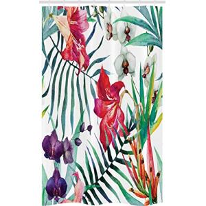 ABAKUHAUS Flor de la Acuarela Cortina para baño, Las orquíd…