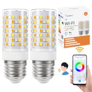 I-SHUNFA Bombilla inteligente WiFi E27 RGB Led, cambio de c…