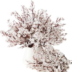 Flores 4 Tallos 20 Ramas de 32 cm Flores Artificiales de Ce…