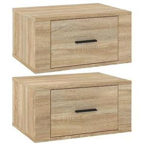 vidaXL 2X Mesitas de Noche de Pared Mesilla Mueble Auxiliar…