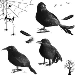3 Piezas Cuervos de Halloween, Cuervos Emplumados, Cuervo d…