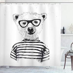 ABAKUHAUS Animal Cortina de Baño, Oso en Cristales diversió…