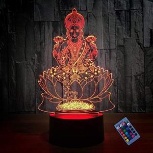 Creativo 3D Estatua de Buda Luz de Noche Control Remoto 16…