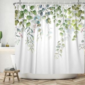 ASDCXZ Cortina de Ducha de Hojas 180x180 cm, Primavera Azul…