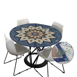 Morbuy Mantel Elastico Ajustable Redondo, Mandala Imprimir…