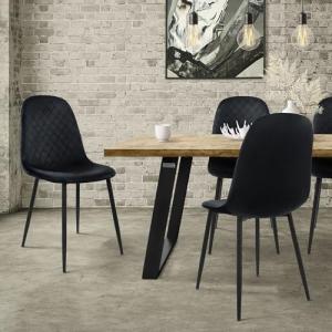 ML-Design Juego de 4X Sillas de Comedor Negras con Respaldo…